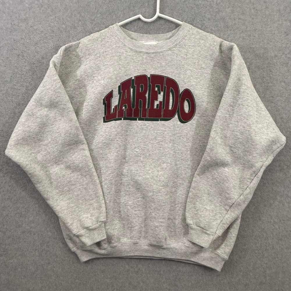 Vintage Laredo Texas Hanes Heavyweight Crewneck Sweatshirt Gray Men's Medium